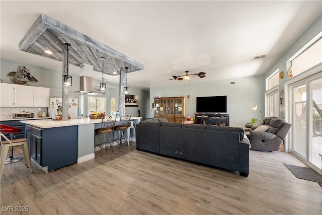 3360 National Ave, Pahrump, NV 89048 - living area with light wood-type flooring and ceiling fan