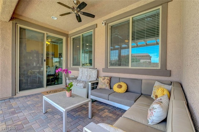 1120 Via Della Curia, Henderson, NV 89011 - view of patio featuring ceiling fan and an outdoor living space