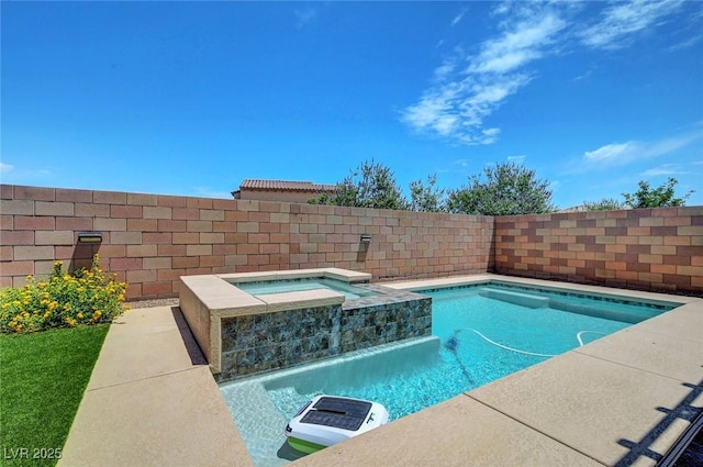 1120 Via Della Curia, Henderson, NV 89011 - view of swimming pool with a fenced backyard and a pool with connected hot tub