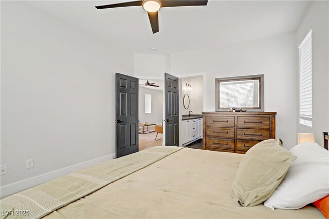 305 Napa Hills Dr, Las Vegas, NV 89144 - bedroom featuring multiple windows and a ceiling fan
