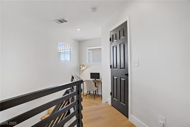 305 Napa Hills Dr, Las Vegas, NV 89144 - hall with light wood-style floors and a desk