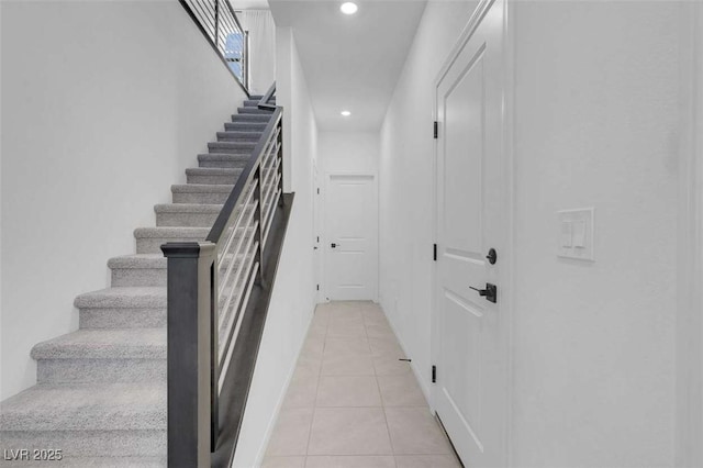 10292 Fragrant Apple Ct, Las Vegas, NV 89141 - stairway featuring tile patterned flooring and recessed lighting