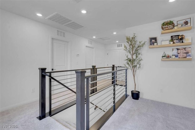 10292 Fragrant Apple Ct, Las Vegas, NV 89141 - corridor featuring carpet, an upstairs landing, recessed lighting, and baseboards