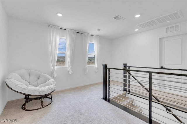 10292 Fragrant Apple Ct, Las Vegas, NV 89141 - unfurnished room with an upstairs landing, carpet flooring, recessed lighting, and baseboards