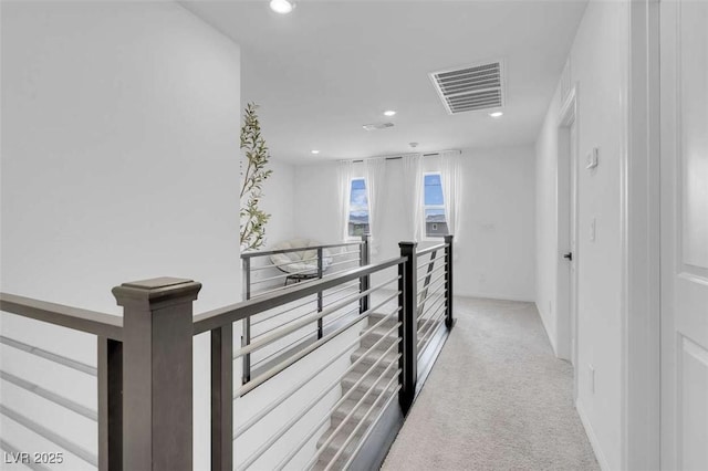 10292 Fragrant Apple Ct, Las Vegas, NV 89141 - hall featuring an upstairs landing, recessed lighting, and carpet flooring