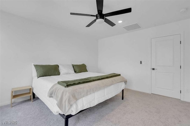 10292 Fragrant Apple Ct, Las Vegas, NV 89141 - bedroom featuring carpet, recessed lighting, and a ceiling fan