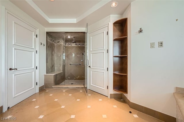 9101 Alta Dr Unit 1203, Las Vegas, NV 89145 - full bath with a shower stall, baseboards, recessed lighting, and tile patterned flooring
