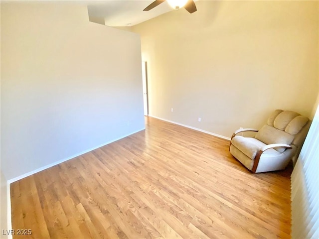 3372 Wayward Ct, Las Vegas, NV 89129 - unfurnished room with a ceiling fan, light wood-style flooring, and baseboards