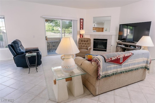 4970 Black Bear Rd Unit 101, Las Vegas, NV 89149 - tiled living area featuring a tile fireplace