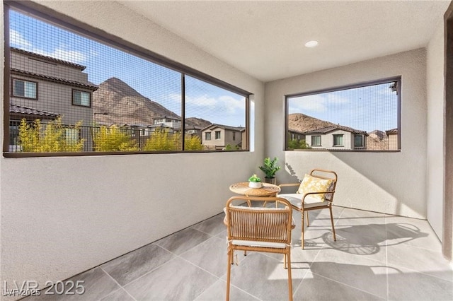 2407 Ridgeline Wash St, Las Vegas, NV 89138 - living area featuring a residential view, recessed lighting, and tile patterned floors