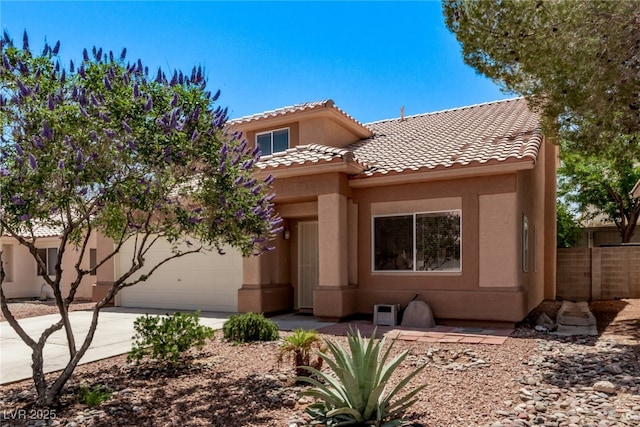 2037 Merano Ct, Las Vegas, NV 89123 - view of front of property with stucco siding, a tile roof, concrete driveway, and an attached garage
