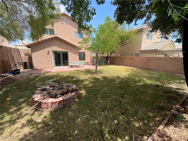 11117 Okeefe Ct, Las Vegas, NV 89144 - view of yard with a fire pit, central AC, and a patio