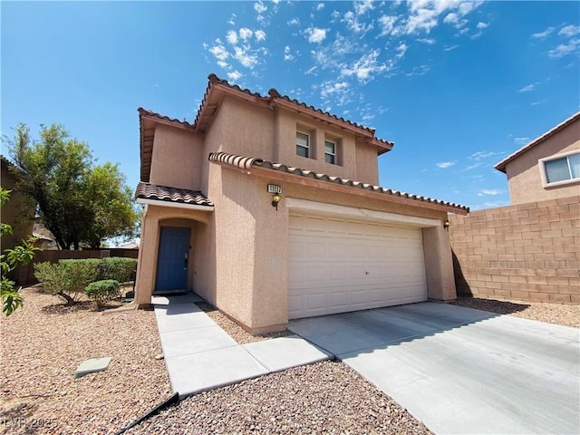 11117 Okeefe Ct, Las Vegas, NV 89144 - mediterranean / spanish-style house featuring a tile roof, stucco siding, driveway, and an attached garage