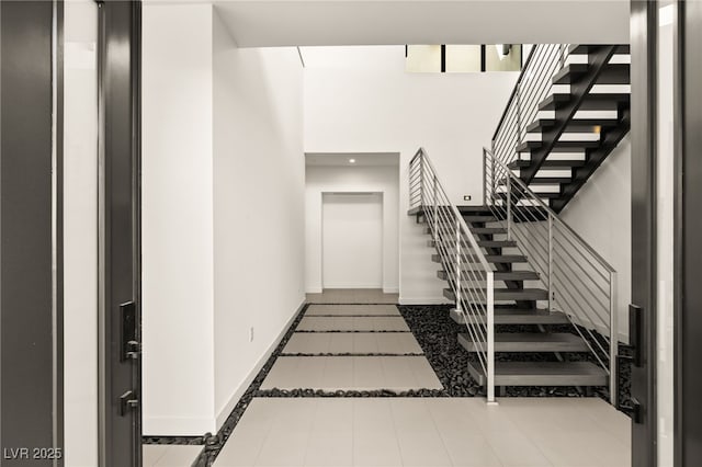 25 Canyon Bay Dr, Henderson, NV 89011 - stairs featuring tile patterned floors, baseboards, and recessed lighting