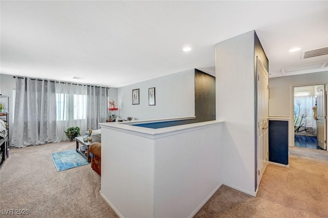 1413 Miller Ridge Ave, North Las Vegas, NV 89031 - living room with light carpet, baseboards, and recessed lighting
