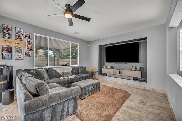 10952 Napa Ridge Dr, Las Vegas, NV 89144 - living area with ceiling fan and baseboards