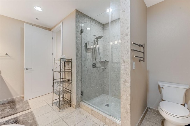 4525 Dean Martin Dr Unit 1208, Las Vegas, NV 89103 - full bath with a shower stall, tile patterned floors, and recessed lighting