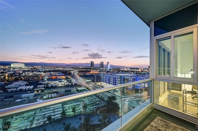 4525 Dean Martin Dr Unit 1208, Las Vegas, NV 89103 - balcony at dusk featuring a view of city