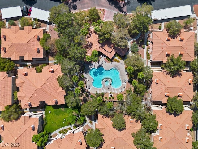 8409 Running Deer Ave Unit 203, Las Vegas, NV 89145 - aerial overview of property's location with a pool area