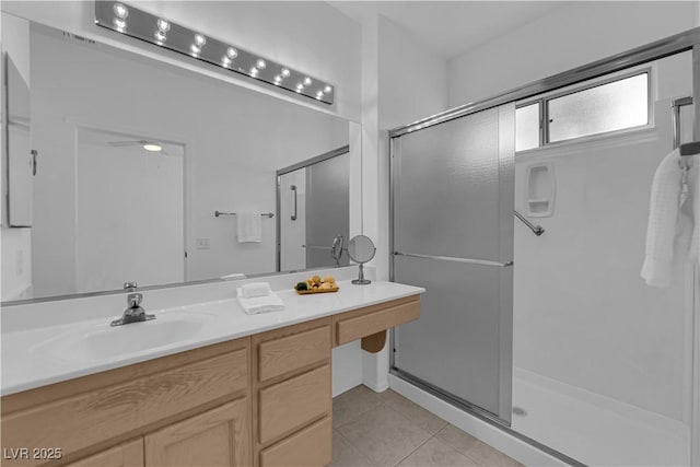 2323 Barbers Point Pl, Las Vegas, NV 89134 - full bath featuring tile patterned floors, a stall shower, and vanity