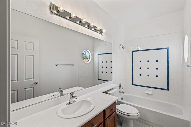 2846 Barrow Downs St, Las Vegas, NV 89135 - bathroom featuring vanity, toilet, and bathtub / shower combination