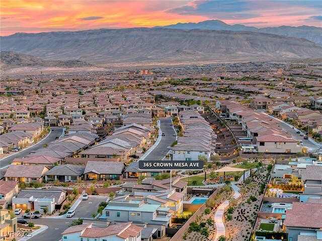365 Crown Mesa Ave, Las Vegas, NV 89138 - aerial view at dusk of a mountain view and a residential view