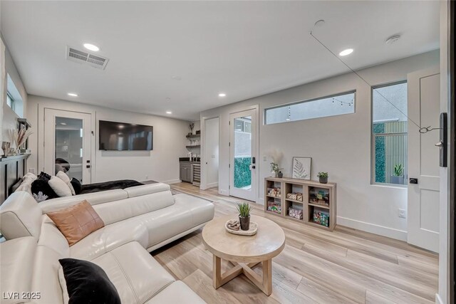 365 Crown Mesa Ave, Las Vegas, NV 89138 - living area with light wood finished floors, baseboards, and recessed lighting