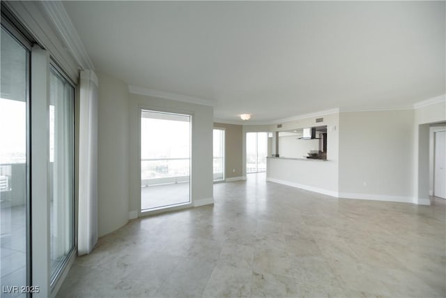 2777 Paradise Rd Unit 1505, Las Vegas, NV 89109 - unfurnished living room with crown molding and baseboards