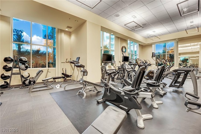135 E Harmon Ave Unit 315, Las Vegas, NV 89109 - gym featuring a drop ceiling