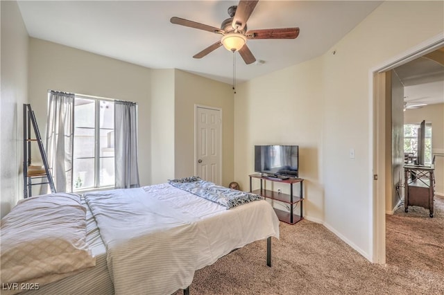 6480 Annie Oakley Dr Unit 624, Las Vegas, NV 89120 - bedroom featuring carpet floors, baseboards, and ceiling fan