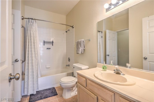 6480 Annie Oakley Dr Unit 624, Las Vegas, NV 89120 - full bathroom featuring vanity, shower / bath combo, toilet, and tile patterned flooring