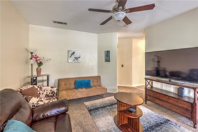 6480 Annie Oakley Dr Unit 624, Las Vegas, NV 89120 - living area with carpet, ceiling fan, and baseboards