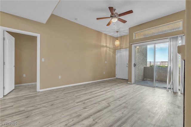 3544 Desert Cliff St Unit 102, Las Vegas, NV 89129 - spare room with ceiling fan, light wood-style flooring, and baseboards