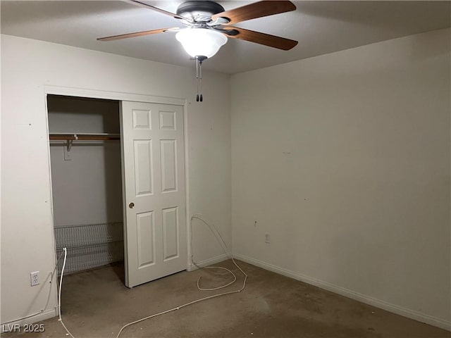 5334 Floating Flower Ave, Las Vegas, NV 89139 - unfurnished bedroom featuring carpet flooring, a closet, baseboards, and ceiling fan
