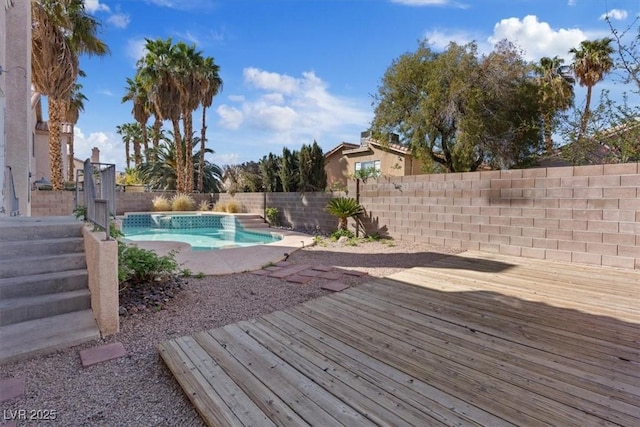 2812 Via Avanti St, Henderson, NV 89074 - view of swimming pool with a deck and a fenced backyard