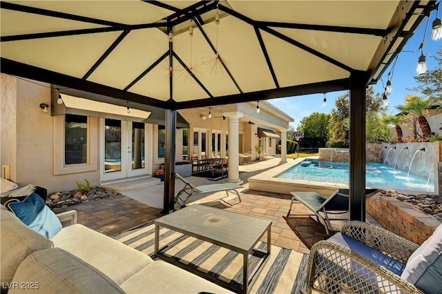 2111 Bogart Ct, Las Vegas, NV 89117 - view of patio featuring french doors, outdoor lounge area, and an outdoor pool