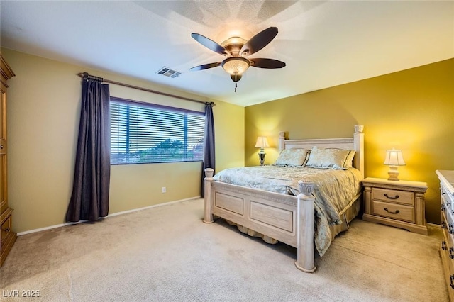 3412 Crystal Tower St, Las Vegas, NV 89129 - bedroom with light colored carpet, baseboards, and ceiling fan