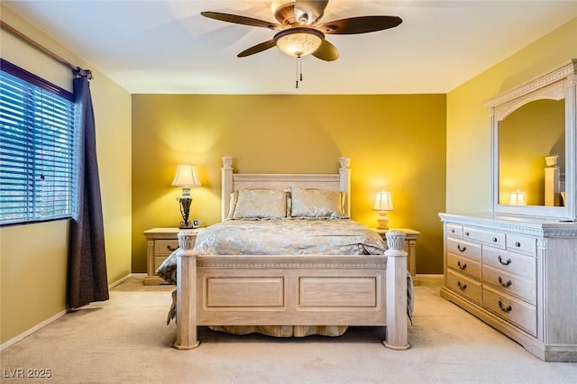 3412 Crystal Tower St, Las Vegas, NV 89129 - bedroom featuring light carpet, ceiling fan, and baseboards