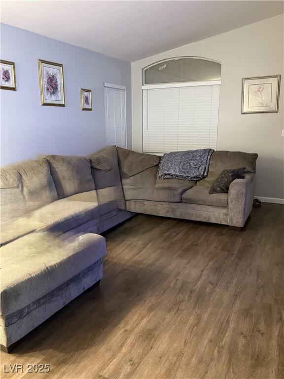 1367 Sun Pillars Ave, Henderson, NV 89014 - living room featuring wood finished floors and baseboards