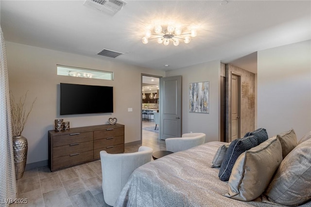 4290 Solace St, Las Vegas, NV 89135 - bedroom with a chandelier and baseboards