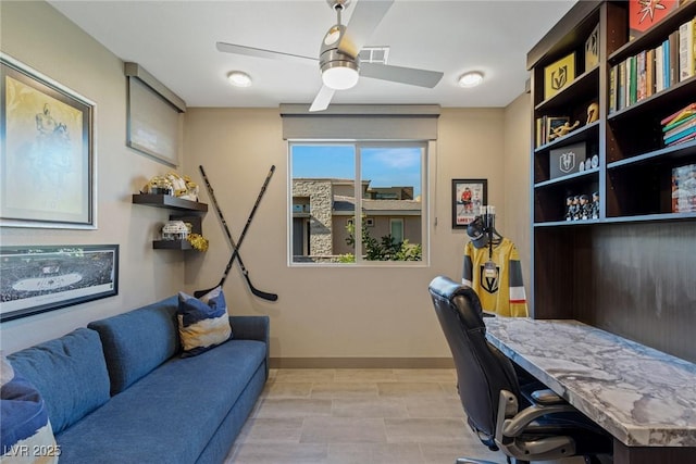 4290 Solace St, Las Vegas, NV 89135 - office with baseboards and a ceiling fan