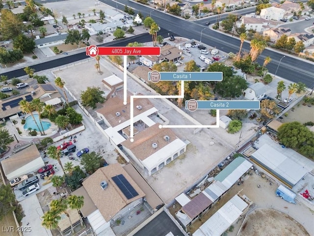 4805 Jay Ave, Las Vegas, NV 89130 - aerial view of property and surrounding area featuring a pool area
