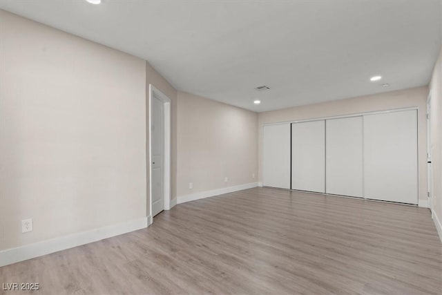4805 Jay Ave, Las Vegas, NV 89130 - unfurnished bedroom with recessed lighting, wood finished floors, baseboards, and a closet