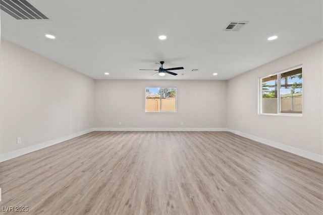 4805 Jay Ave, Las Vegas, NV 89130 - spare room featuring recessed lighting, healthy amount of natural light, light wood-type flooring, baseboards, and ceiling fan