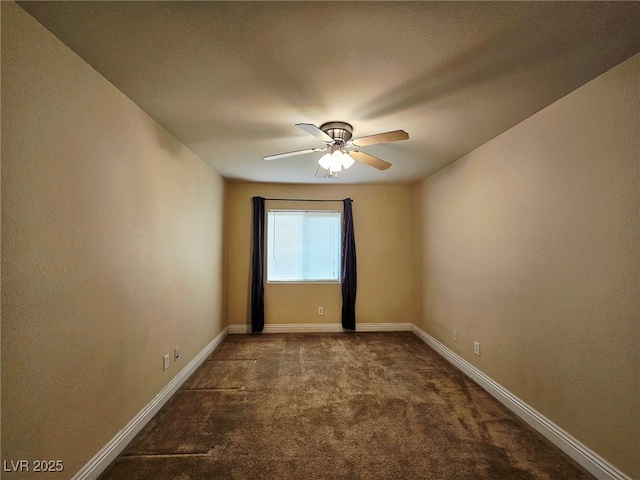 9462 Alhambra Valley St, Las Vegas, NV 89178 - spare room with dark colored carpet, ceiling fan, and baseboards