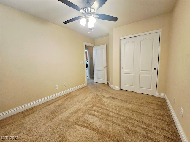 9462 Alhambra Valley St, Las Vegas, NV 89178 - unfurnished bedroom with carpet flooring, baseboards, a closet, and a ceiling fan