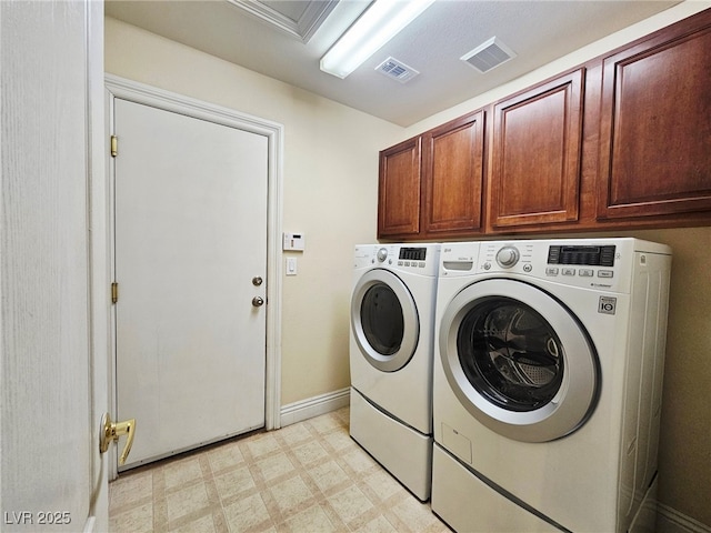 9462 Alhambra Valley St, Las Vegas, NV 89178 - washroom featuring cabinet space, washing machine and clothes dryer, light flooring, and baseboards