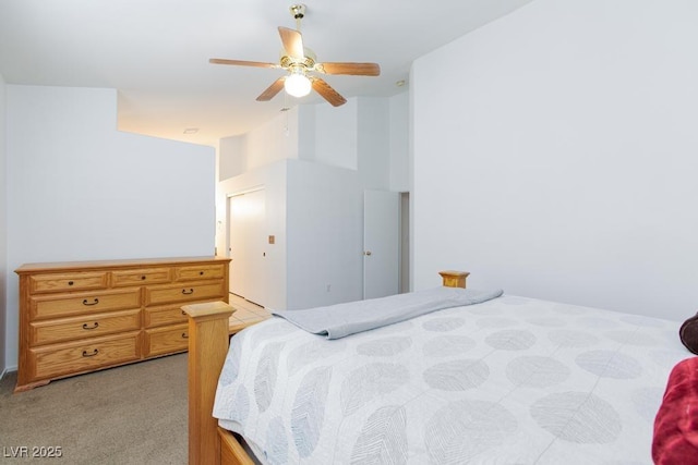 610 Playa Del Sol Way, Henderson, NV 89015 - bedroom featuring light colored carpet, a ceiling fan, and a high ceiling