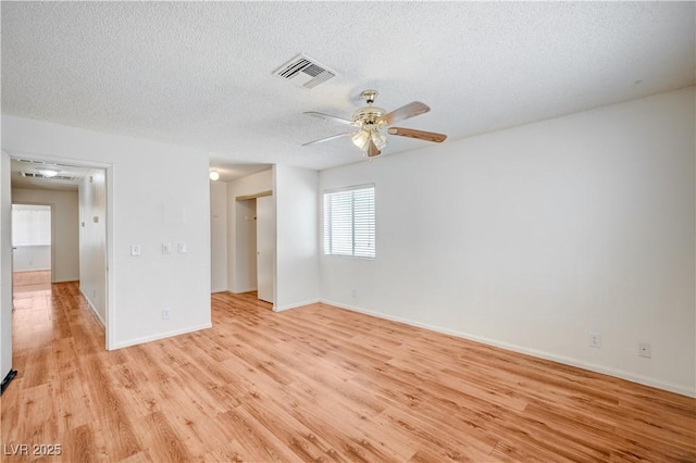 420 Clifton Heights Dr, Las Vegas, NV 89145 - unfurnished room with light wood-style flooring, a textured ceiling, a ceiling fan, and baseboards