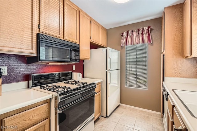4718 Nara Vista Way Unit 104, Las Vegas, NV 89103 - kitchen with white appliances, light countertops, and baseboards